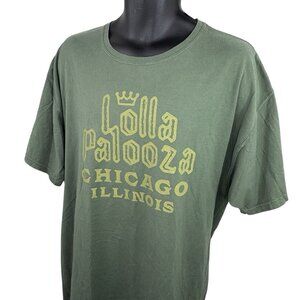 Lollapalooza Chicago Grant Park Green Short Sleeve T Men’s XL Unisex Alternative